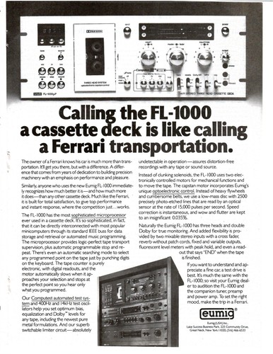 Vintage eumig 1000 cassette - eumig, fl-1000
